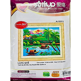 Mua Tranh thêu Phong cảnh làng quê (thêu 3D) AL53313  kích thước 93x76 cm