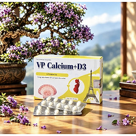 Viên canxi VP-Calcium+D3 , Hộp 30 viên- tăng cường sức khỏe xương và răng