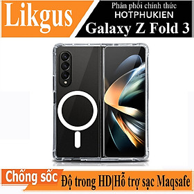 Ốp lưng chống sốc trong suốt hỗ trợ sạc Maqsafe cho Samsung Galaxy Z Fold 3 / Z Fold 4 hiệu Likgus Maqsafe Magetic Case siêu mỏng 1.5mm, độ trong tuyệt đối, chống trầy xước, chống ố vàng, tản nhiệt tốt - hàng nhập khẩu - Galaxy Z Fold 3