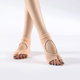 Băng Yoga Pilates Socks cho phụ nữ múa ba lê múa bông chống trượt chống trượt sock tập thể dục tập thể dục slipper chạy tay cầm khóa Color: B-Skin Color