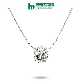 Dây Chuyền Vòng Cổ Nữ Bạc Ta Hình Cầu Đính Đá Sang Trọng BẠC HIỂU MINH DMD482