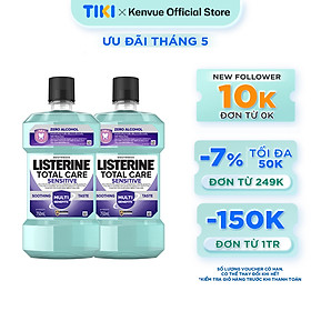 Bộ 2 Nước súc miệng cho răng nhạy cảm Listerine Total Care Sensitive Soothing Taste 750ml/chai