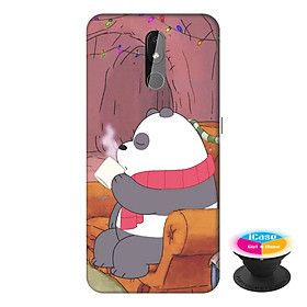 Ốp lưng điện thoại Nokia 3.2 hình Gấu Bong Uống Trà tặng kèm giá đỡ điện thoại iCase xinh xắn - Hàng chính hãng