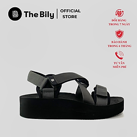 Giày Sandal Nữ The Bily 02W Quai Chéo Đôi - Màu Xám BL02WX