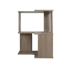 SB Furniture, Looms, Clint 2-Tier Corner Shelf, Solid Oak Color, W50xD50xH64 cm.
