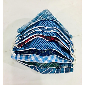 Khẩu trang dày vải kẻ cotton combo 10 cái nhiều màu