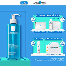 Gel rửa mặt tạo bọt làm sạch & giảm nhờn cho da dầu nhạy cảm La Roche-Posay Effaclar Purifying Foaming Gel (400ml)