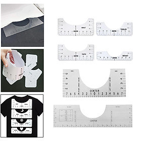 6Pc T Shirt Alignment Tool - Centering Tool Vinyl T Shirt Ruler Guide Design