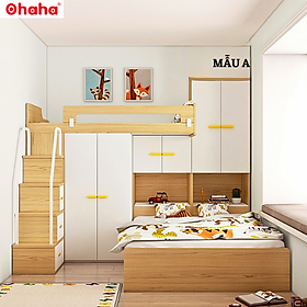Mua Giường tầng thông minh Ohaha kết hợp tủ áo và bàn học - GTTM017
