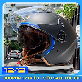 Mũ Bảo Hiểm ¾ Đầu Hai Kính Dành Cho Phượt Thủ Nhiều Màu Cá Tính Napoli N125