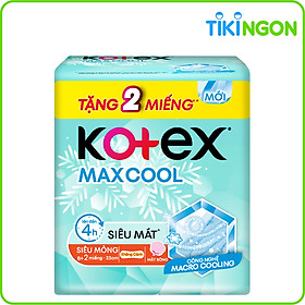 Băng Vệ Sinh Kotex Max Cool Siêu Mỏng Không Cánh 23cm 8 miếng (tặng 2 miếng)