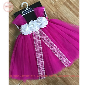 Váy công chúa ️️ Váy công chúa hồng 10h hoa xù ren cho bé yêu - thôi nôi- sinh nhật