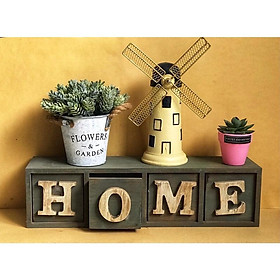 Mua HỘP KỆ TỦ CHỮ HOME MÀU VINTAGE ĐỂ BÀN HOẶC TREO TƯỜNG DECOR