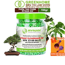 Phân tan chậm Rynan 230, chai 150gr, chuyên kiểng lá, dưỡng lá xanh, sinh trưởng khoẻ |Greenhome