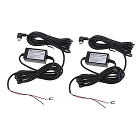 2x 12/24V to 5V Car Dash Cam Hardwire Kits Mini USB Right Head Charger Cable