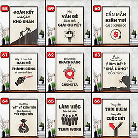 Tranh gỗ slogan treo tường Team Work cổ động tinh thần làm việc nhóm trang trí nhà cửa văn phòng