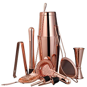 Sét 11 Dụng Cụ Pha Chế Cao Cấp Inox #304 - Màu Copper