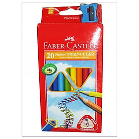 Faber-Castell-11653820-Chì Màu Junior Triangular - 20 Màu Dài + Chuốt