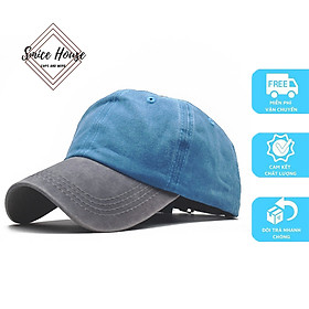 [ĐÓNG HỘP] Nón lưỡi trai jeans trơn bụi bạc màu kết hợp 2 màu dành cho cả nam và nữ freesize - Mũ che nắng mùa hè- Smice House
