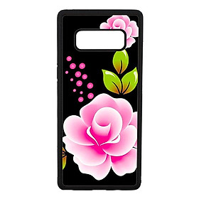 Ốp lưng cho Samsung Galaxy Note 8 nền đen hoa hồng 1 - Hàng chính hãng