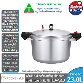 Nồi áp suất nhôm đúc nguyên khối PoongNyun PN HCAPC-50 - Hàng chính hãng
