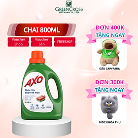 Combo 2-12 chai Nước tẩy quần áo màu AXO 800ml đánh bay vết bẩn đa dạng mùi hương giữ màu cho quần áo