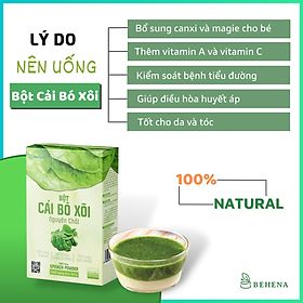 Bột Cải Bó Xôi Behena 100% Hữu Cơ Nguyên Chất Sấy Lạnh Cho Bé Ăn Dặm Hộp 50g