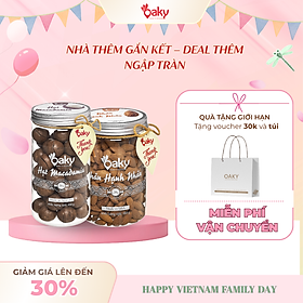Quà Tặng Oaky - Combo Hạt Dinh Dưỡng Cao Cấp - Hạnh Nhân, Hạt Macca Size Lớn (450gr) - Tặng Túi Giấy Sang Trọng