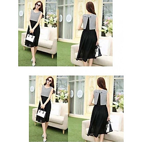 Đầm voan phối áo kiểu