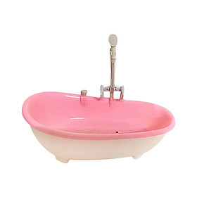 1/6 Miniature Dollhouse Bathtub Pretend Toys for 12inch Doll  Pink