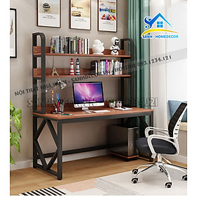 Mua Bàn học sinh kèm kệ sách gỗ BLV70  bàn làm việc   bàn văn phòng chân sắt sơn tĩnh điện chống gỉ  bàn học liền kệ 2 tầng giá rẻ để đồ đa năng