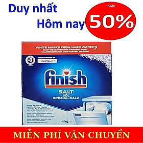 Muối rửa bát Finish 4kg - Muối finish 4.0kg cho Máy rửa bát chén ly, Muối rửa chén finish hay gọi là Muối làm mềm nước Finish gói 1.5kg, 4 kg, 1.2kg - Muối finish 4kg