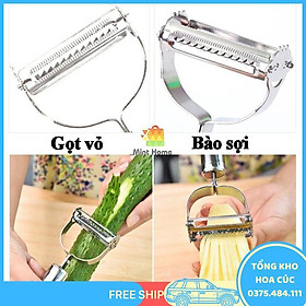 Nạo Rau Củ Quả, Gọt Trái Cây, Dụng Cụ Bào Sợi Thép Không Gỉ Inox 304 Cao Cấp Đa Năng 3 In 1 Tiện Lợi - Vận Chuyển Miễn Phí Toàn Quốc