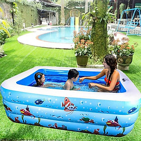 Mua Bể bơi cho bé Bể bơi phao hình chữ nhật Chất liệu nhựa bền đẹp-An toàn cho bé