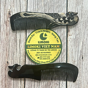 Lược Chải Tóc Bằng Sừng Trâu Hình Chim Đen