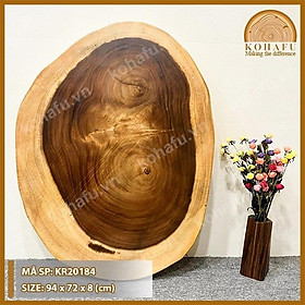 Mua Mặt Bàn Oval Gỗ Nguyên Tấm - VÂN GỖ TRÒN CỰC ĐẸP KR20184