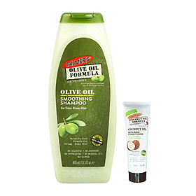 Dầu gội dưỡng tóc, làm sạch và nuôi dưỡng tóc giảm hư tổn Olive Palmer's Olive Oil Formula Smoothing Shampoo 400ml + tặng dầu xã dừa Palmer's 50ml