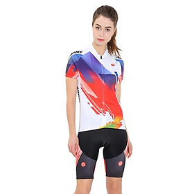 Lady's Bicycle 2-Piece Set Short Sleeve Cycling Sports Wear Lycra Mountain Bike Clothing Leobaiky