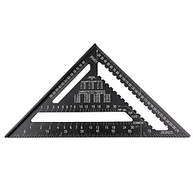 12 Inch Rafter Square Aluminum Alloy Metric Triangle Ruler Double Scale Triangle Protractor Layout Gauge High Precision