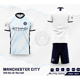 Bộ Quần Áo Bóng Đá Người Lớn - Mancity ( Vải Thun )