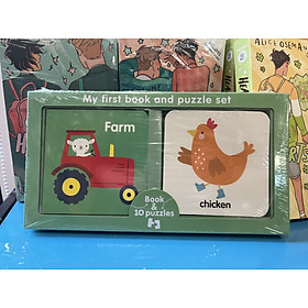 Bộ sách học và xếp hình tiếng Anh: First Learning Book And Puzzle Set: Farm