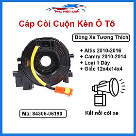 Cáp còi cho xe Altis 2010-2016, Camry 2010-2014 Mã 84306-06190 Loại 1 Dây Giắc 12x4x14x4