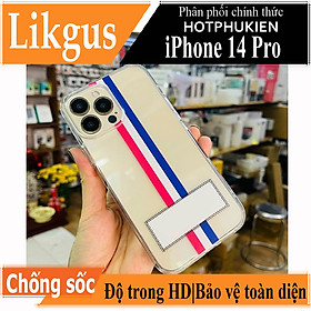 Ốp lưng chống sốc cho iPhone 14 Pro (6.1 inch) hiệu Likgus Thom Browne (bảo vệ toàn diện, chất liệu cao cấp, thiết kế thời trang 3 sọc màu) - hàng nhập khẩu