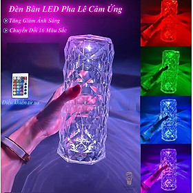 Mua Đèn Bàn Pha Lê Cảm Ứng Nhiều Màu Có Remote ( TẶNG MÓC KHÓA GỖ)
