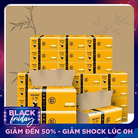 Giấy ăn gấu trúc siêu dai, an toàn khi sử dụng, giấy ăn sợi tre an toàn không chất tẩy trắng (Thùng 30 gói)