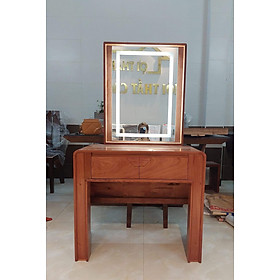 Bàn trang điểm gỗ hương đá, gỗ hương xám, gương có đèn led