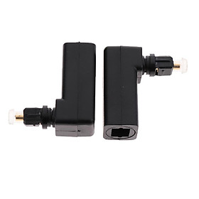 2  Female to Optical 3.5mm Mini-Plug Right Angle 90 Degree Adapter