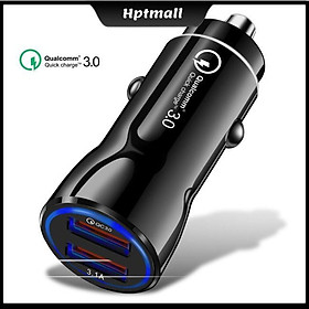 Cục Sạc Nhanh Qc3.0 Hai Cổng Trên Xe Hơi