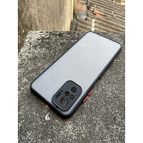 Ốp lưng cho Xiaomi Redmi Note 10, redmi Note 10 Pro nhám viền màu che camera (đen)