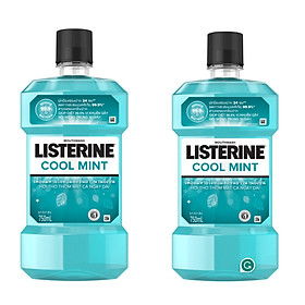 Bộ Đôi Nước Súc Miệng Hương Bạc Hà Listerine Cool Mint (750ml/ Chai) - 8850007800071